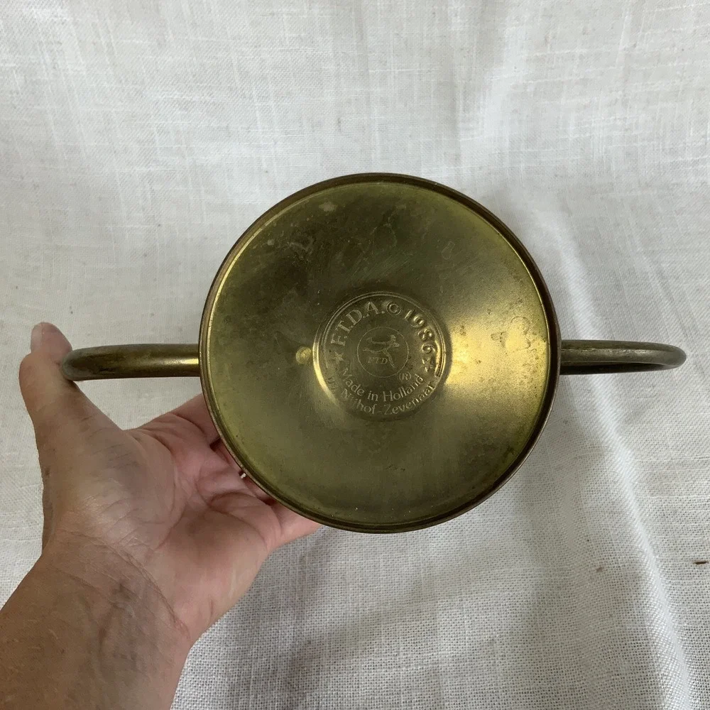 Vintage FTDA FTD Brass Planter or Watering Can 1986 Nijhof Zevenaar Made/Holland